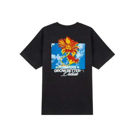 Camiseta premium negra "Stay Outdoors" Brunch Electronik